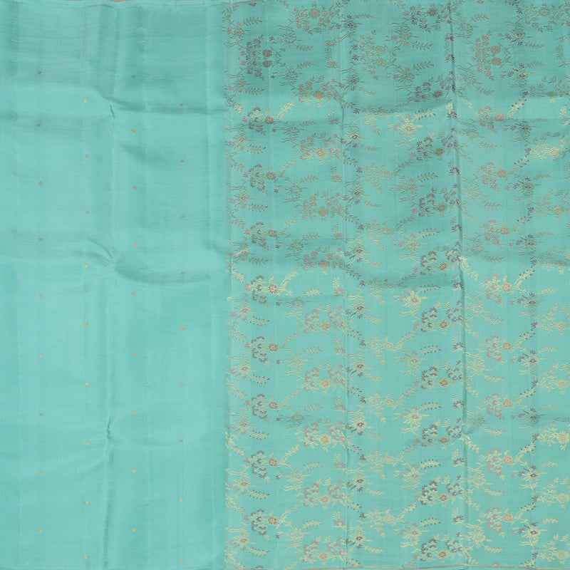 Hayagrivas Sea Blue Handloom Kanjivaram Silk Saree KBE281E19-1