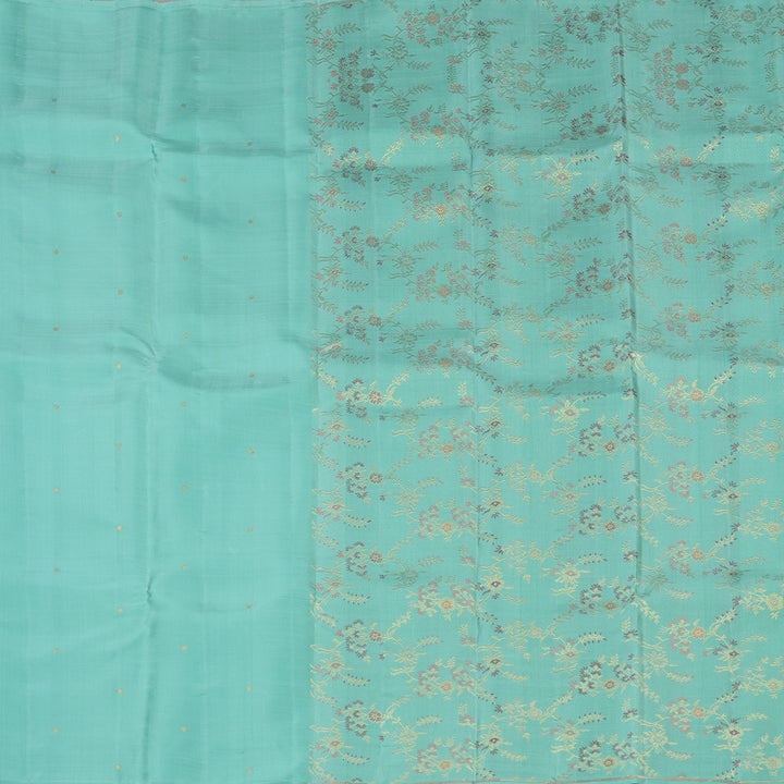 Hayagrivas Sea Blue Handloom Kanjivaram Silk Saree KBE281E19-1