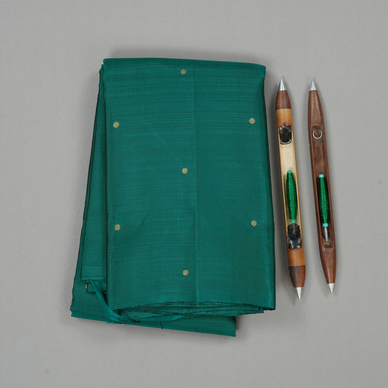 Hayagrivas Teal Green Handloom Kanjivaram Silk Saree KBE281E19-2