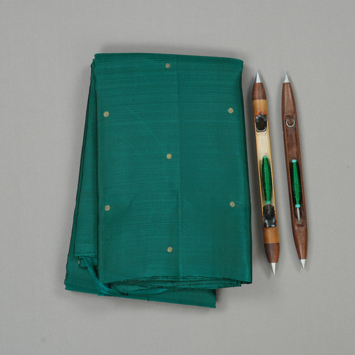 Hayagrivas Teal Green Handloom Kanjivaram Silk Saree KBE281E19-2