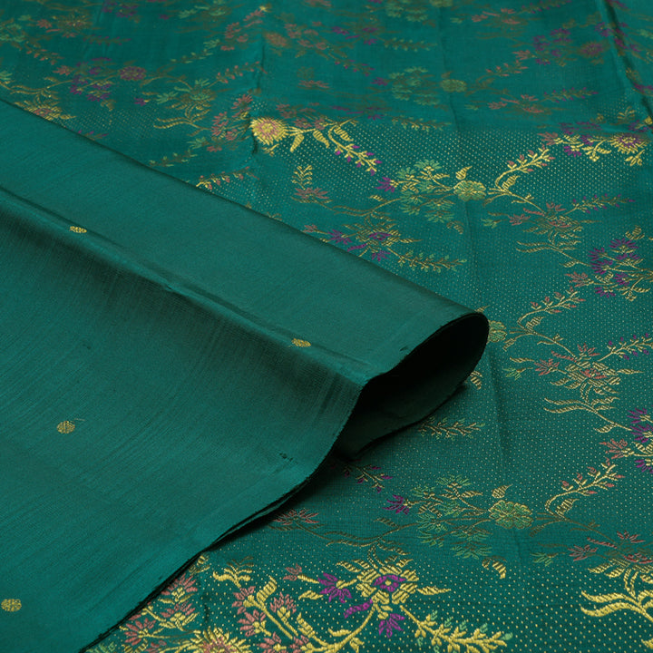 Hayagrivas Teal Green Handloom Kanjivaram Silk Saree KBE281E19-2