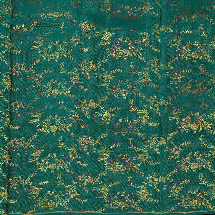 Hayagrivas Teal Green Handloom Kanjivaram Silk Saree KBE281E19-2