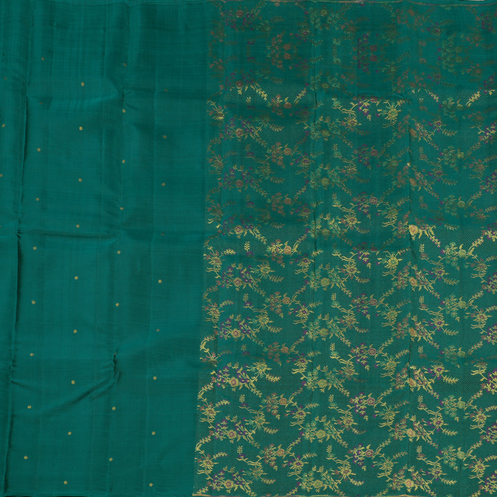 Hayagrivas Teal Green Handloom Kanjivaram Silk Saree KBE281E19-2