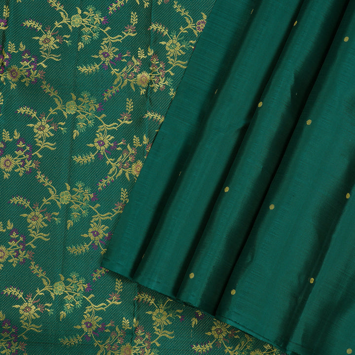 Hayagrivas Teal Green Handloom Kanjivaram Silk Saree KBE281E19-2