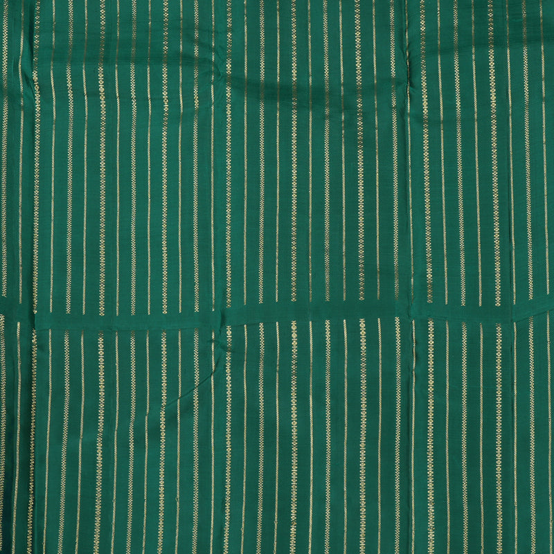 Hayagrivas Half White Handloom Kanjivaram Silk Saree with Teal Green Border KBE281E21-1