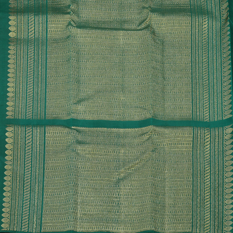 Hayagrivas Yellow Handloom Kanjivaram Silk Saree with Teal Green Border KBE281E21-2