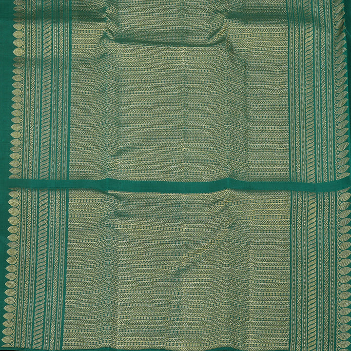 Hayagrivas Yellow Handloom Kanjivaram Silk Saree with Teal Green Border KBE281E21-2