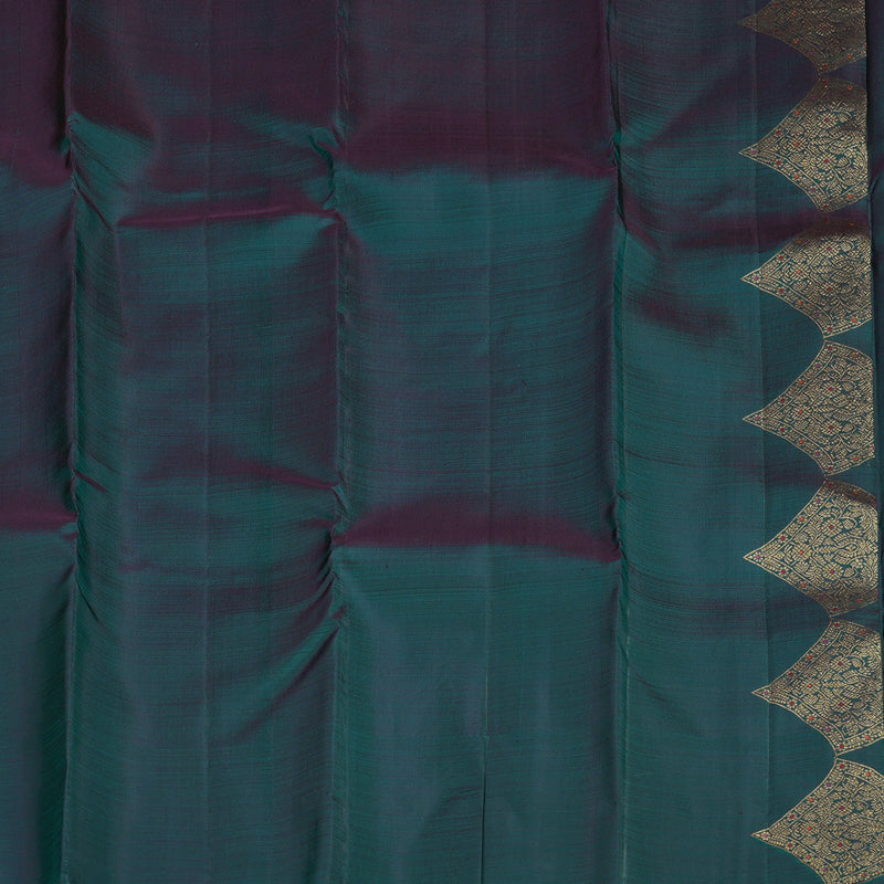 Hayagrivas Handloom Pure Kanjivaram Silk Saree in Graceful Peacock Green KBE281E3-2