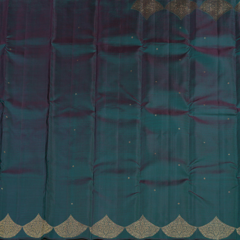 Hayagrivas Handloom Pure Kanjivaram Silk Saree in Graceful Peacock Green KBE281E3-2