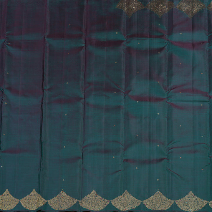 Hayagrivas Handloom Pure Kanjivaram Silk Saree in Graceful Peacock Green KBE281E3-2
