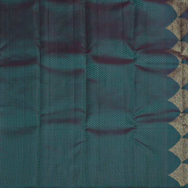 Hayagrivas Handloom Pure Kanjivaram Silk Saree in Graceful Peacock Green KBE281E3-2