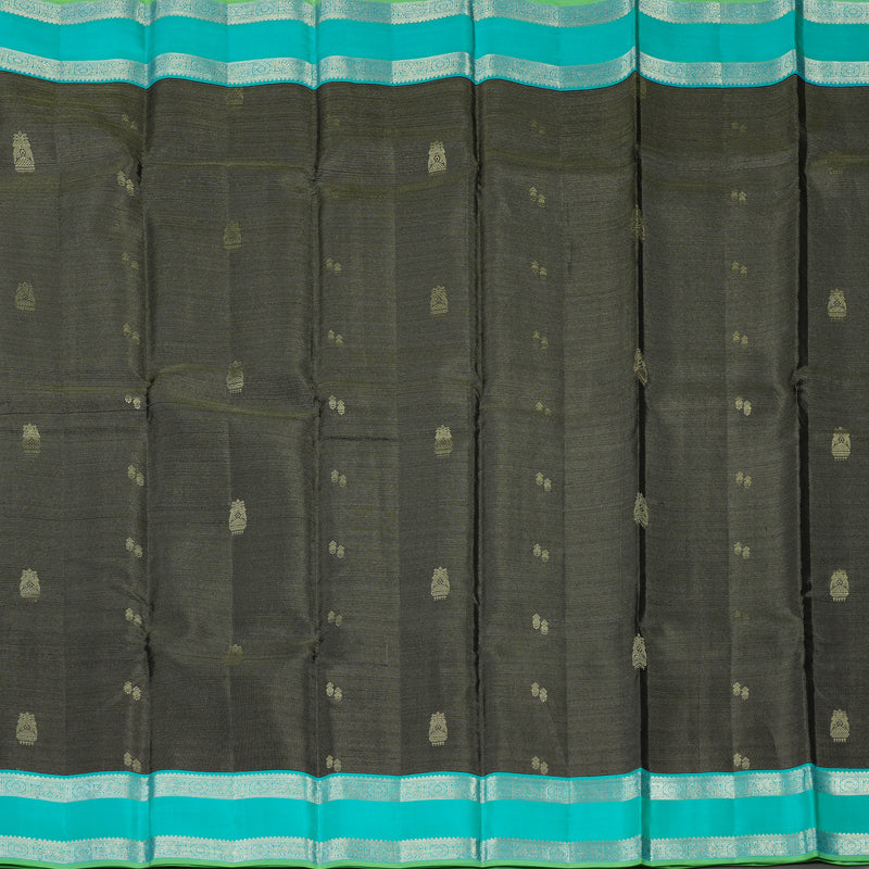 Hayagrivas Handloom Black Kanjivaram Silk Saree with Sky blue border KBE281E9-2