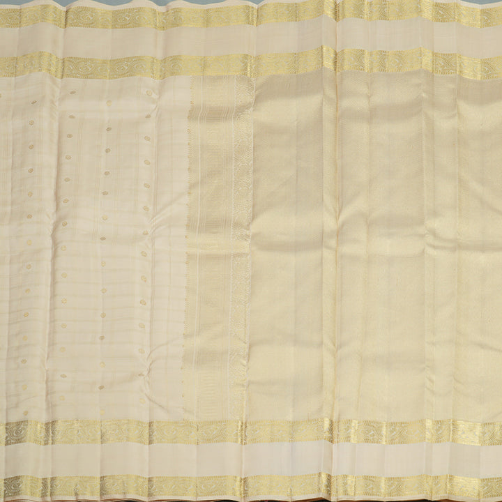 Hayagrivas Handloom Pure Kanjivaram Silk Saree in Whispering Sandal KBE282E11-1