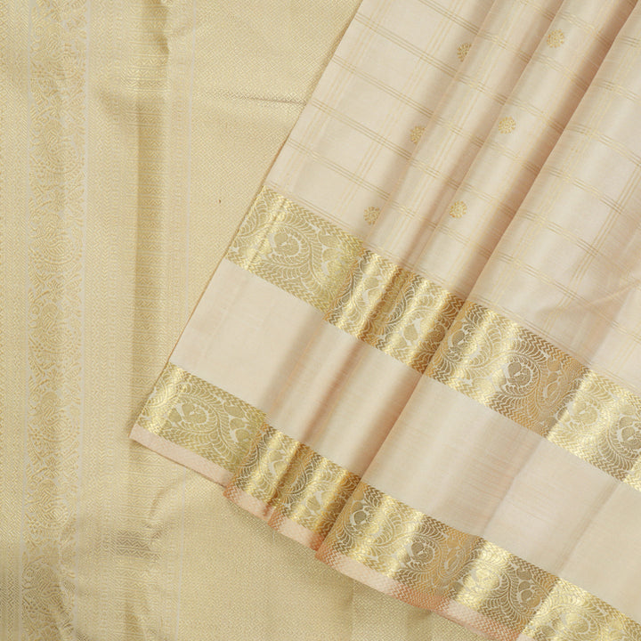 Hayagrivas Handloom Pure Kanjivaram Silk Saree in Whispering Sandal KBE282E11-1