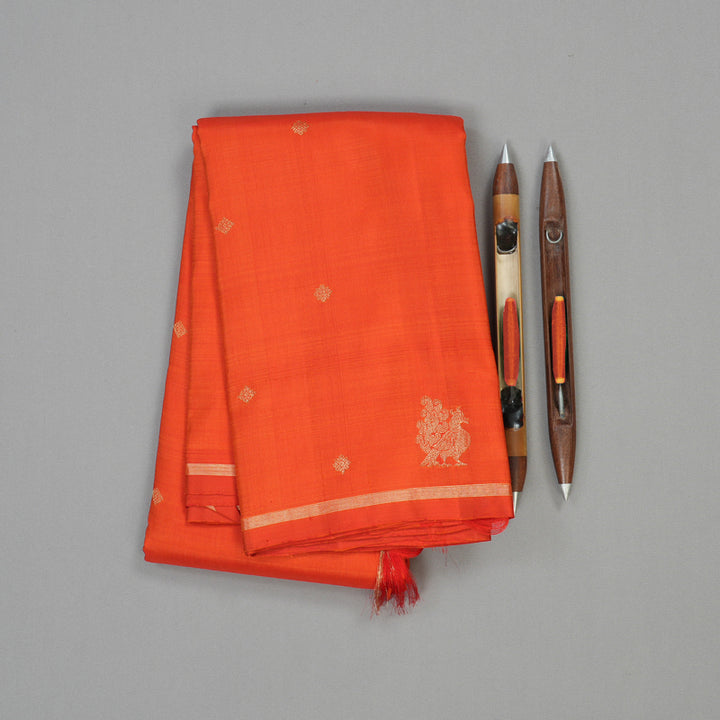 Hayagrivas Handloom Kanjivaram silk saree in Red KBE282E16-2