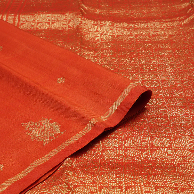 Hayagrivas Handloom Kanjivaram silk saree in Red KBE282E16-2