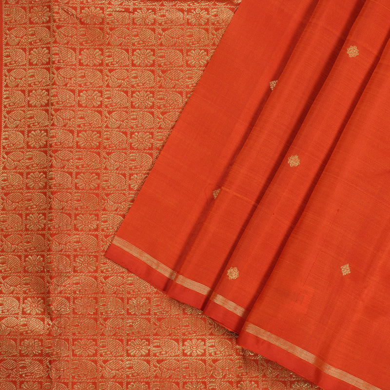 Hayagrivas Handloom Kanjivaram silk saree in Red KBE282E16-2