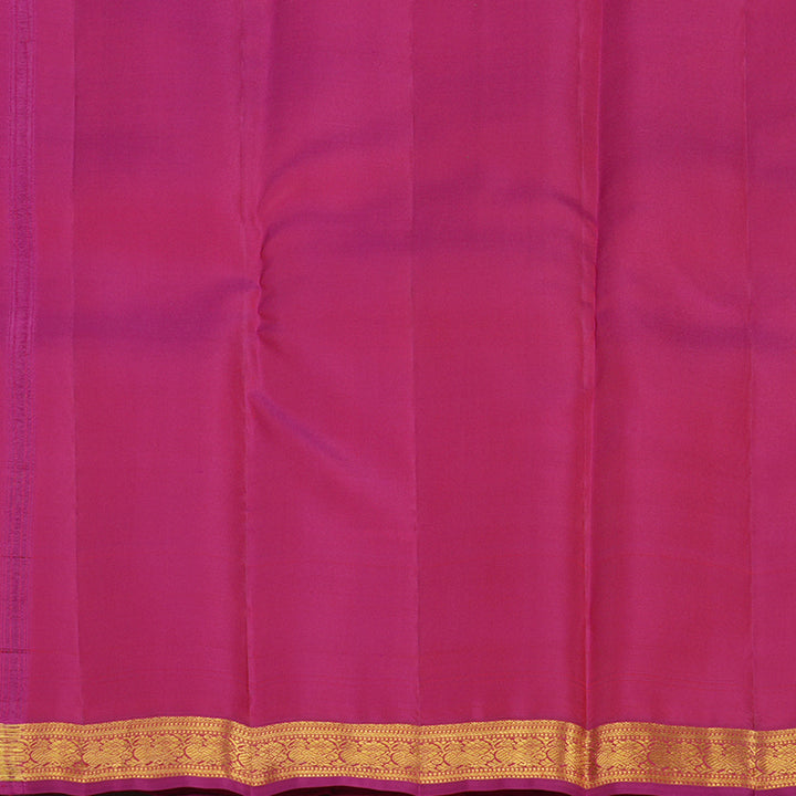 Hayagrivas Dark Green Handloom Kanjivaram Silk Saree with Purple Border KBE282E23-3