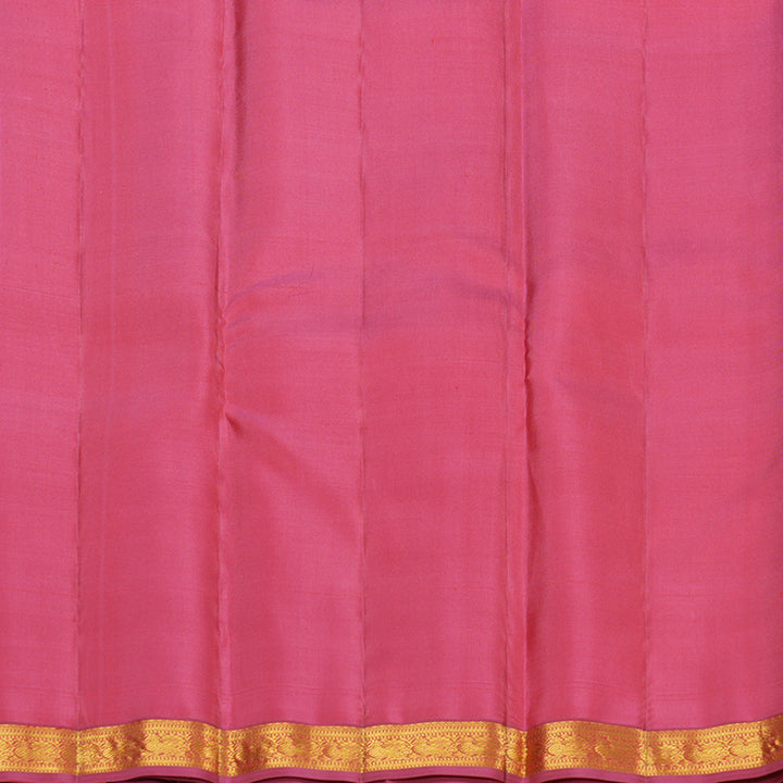 Hayagrivas Chocolate Brown Handloom Kanjivaram Silk Saree with Pink Border KBE282E23-4