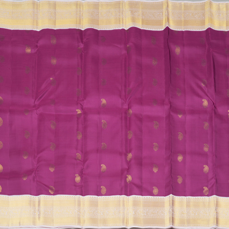 Hayagrivas Purple Handloom Kanjivaram Silk Saree with Light Baby Pink Border KBE282E24-1