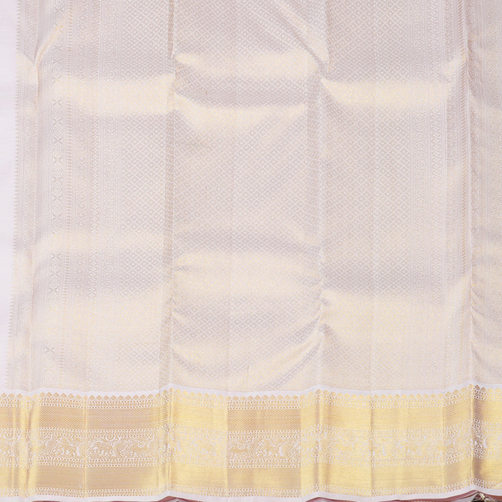 Hayagrivas Purple Handloom Kanjivaram Silk Saree with Light Baby Pink Border KBE282E24-1