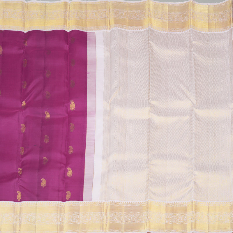 Hayagrivas Purple Handloom Kanjivaram Silk Saree with Light Baby Pink Border KBE282E24-1