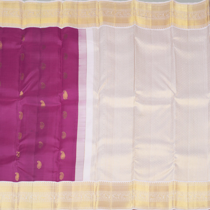 Hayagrivas Purple Handloom Kanjivaram Silk Saree with Light Baby Pink Border KBE282E24-1