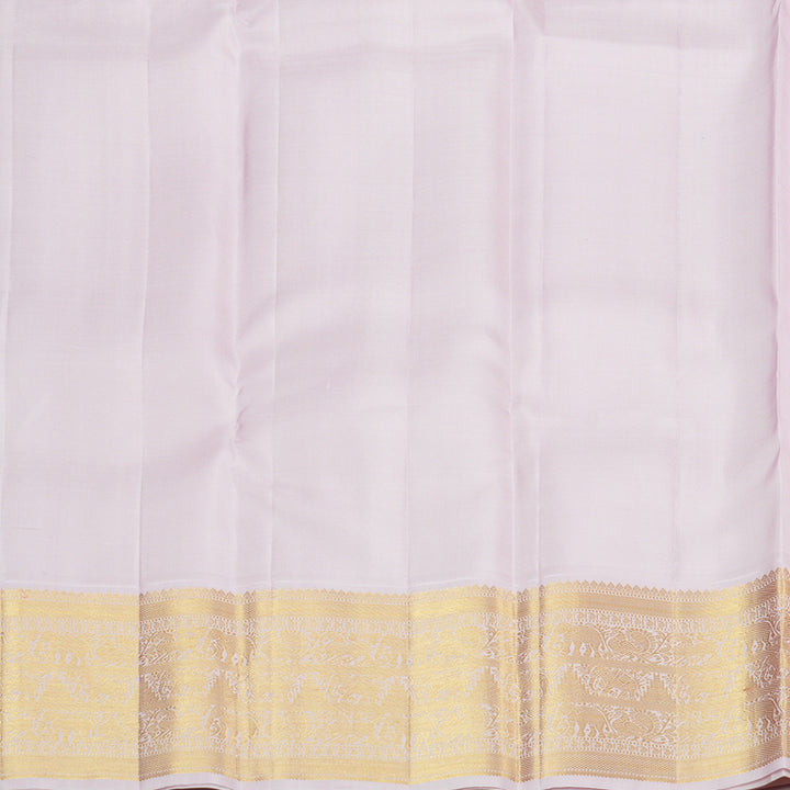 Hayagrivas Yellow Handloom Kanjivaram Silk Saree with Baby Pink Border KBE282E24-3
