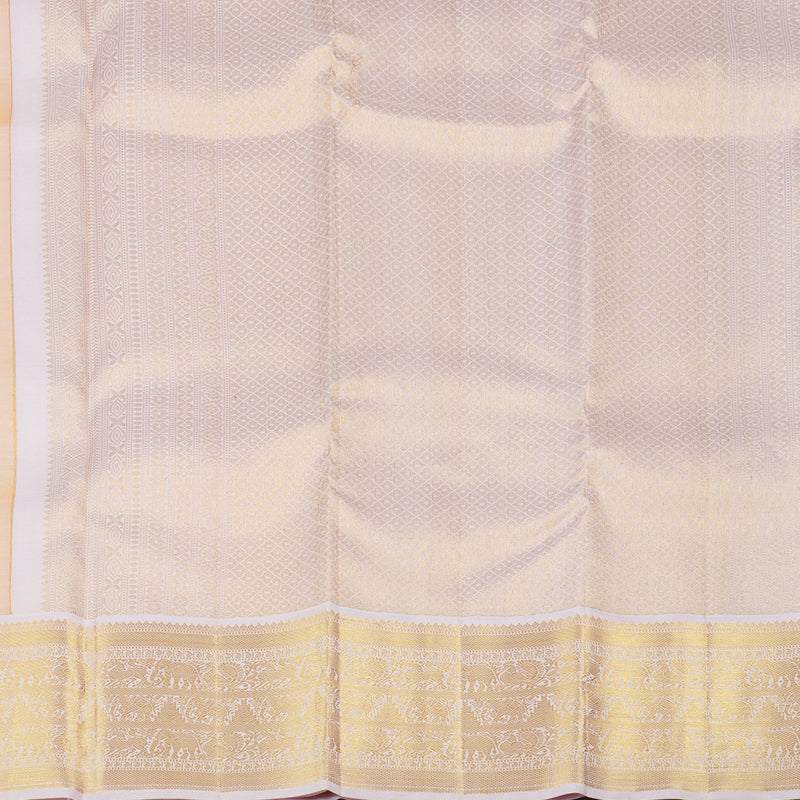 Hayagrivas Yellow Handloom Kanjivaram Silk Saree with Baby Pink Border KBE282E24-3