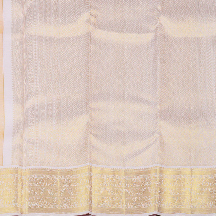 Hayagrivas Yellow Handloom Kanjivaram Silk Saree with Baby Pink Border KBE282E24-3