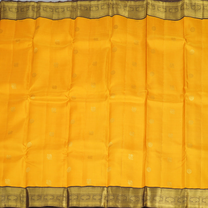 Hayagrivas Handloom Pure Kanjivaram Silk Saree in Gorgeous Mustard Yellow KBE282E25-2