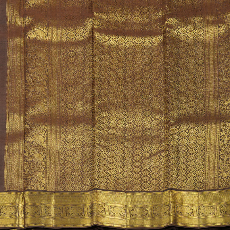 Hayagrivas Handloom Pure Kanjivaram Silk Saree in Gorgeous Mustard Yellow KBE282E25-2