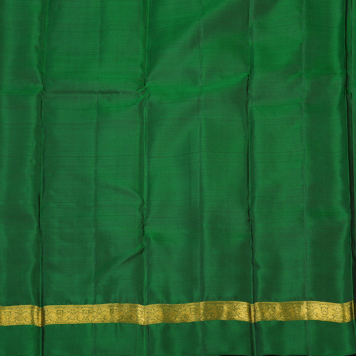 Hayagrivas Handloom Kanjivaram silk saree in Dark brown with Dark green KBE282E3-1