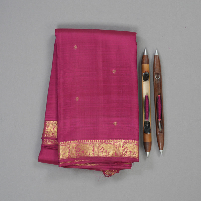 Hayagrivas Handloom Pure Kanjivaram Silk Saree in Gorgeous Purple KBE282E34-1