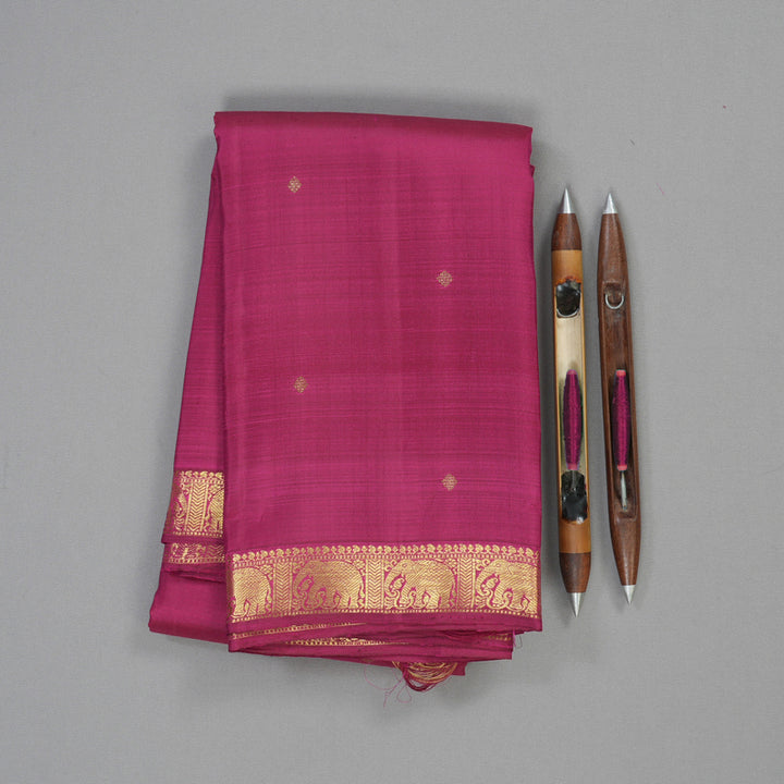 Hayagrivas Handloom Pure Kanjivaram Silk Saree in Gorgeous Purple KBE282E34-1