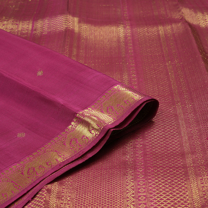 Hayagrivas Handloom Pure Kanjivaram Silk Saree in Gorgeous Purple KBE282E34-1