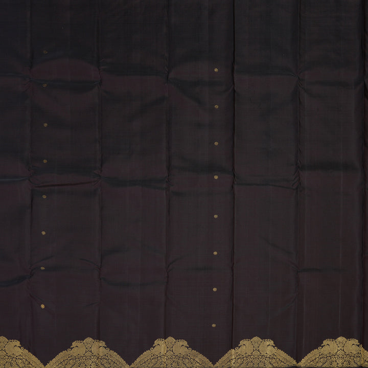 Hayagrivas Dark Brown Handloom Kanjivaram Silk Saree KBE282E8-1