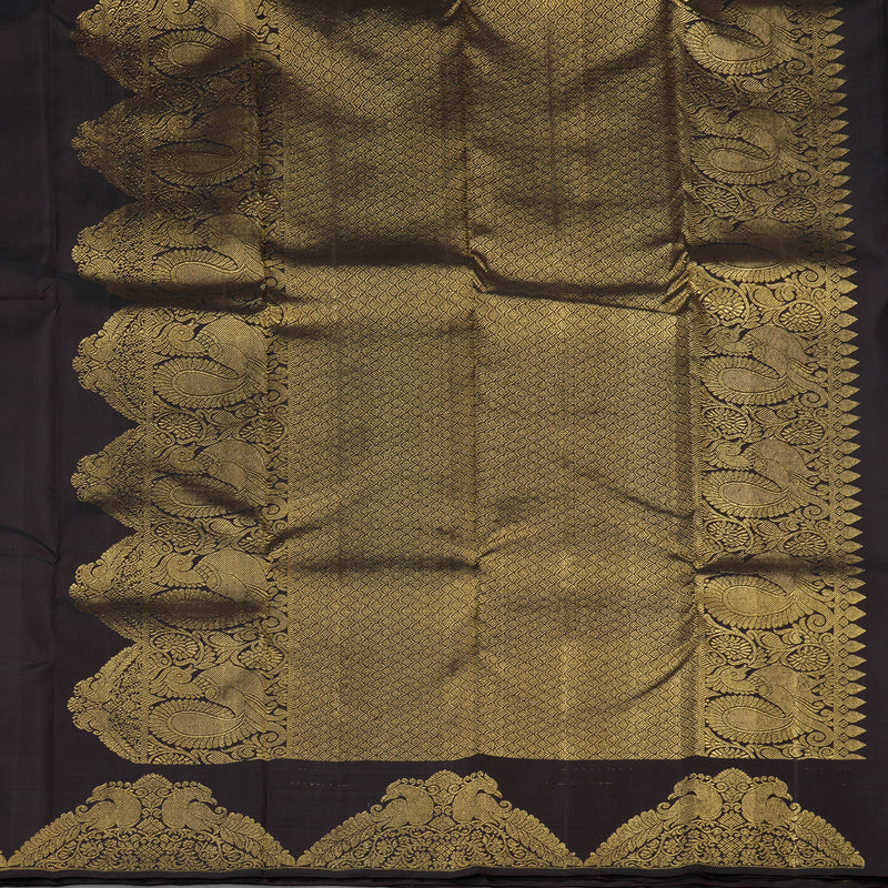 Hayagrivas Dark Brown Handloom Kanjivaram Silk Saree KBE282E8-1