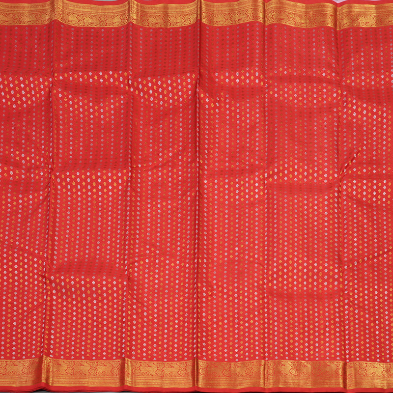 Hayagrivas Handloom Pure Kanjivaram Silk Saree In Stunning Red KBE286E10-1