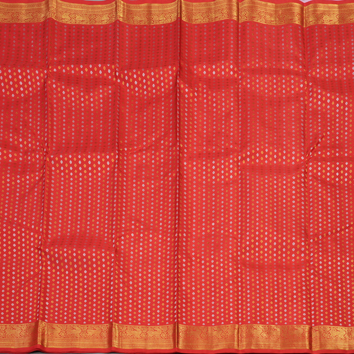Hayagrivas Handloom Pure Kanjivaram Silk Saree In Stunning Red KBE286E10-1