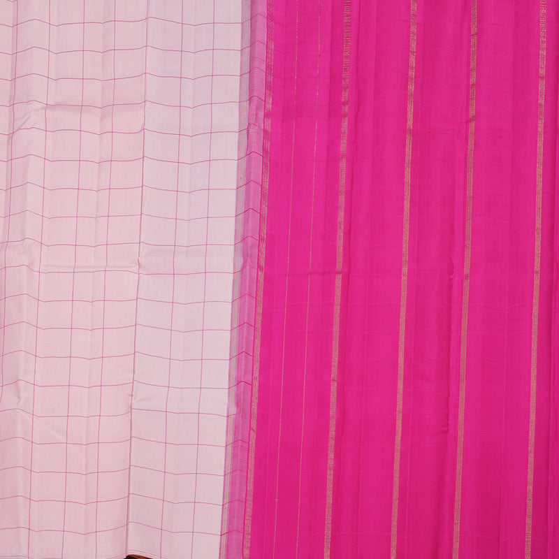 Hayagrivas Handloom Kanjivaram silk saree in Baby pink KBE286E12-1