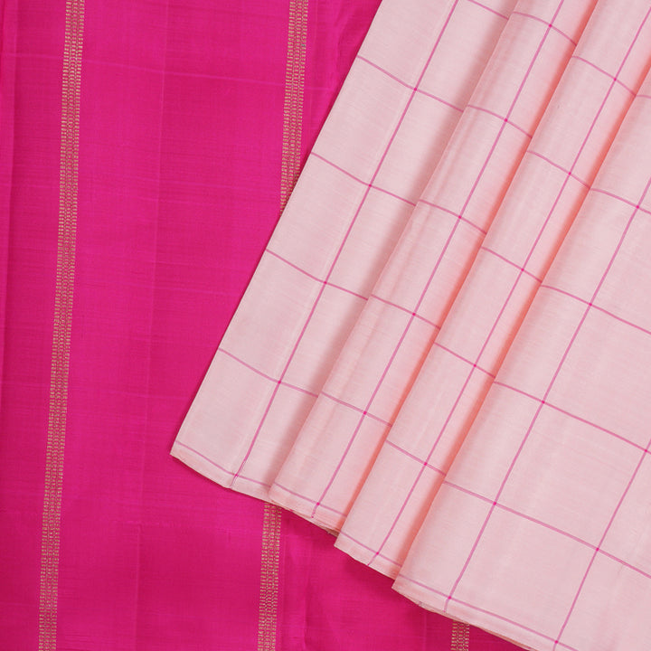 Hayagrivas Handloom Kanjivaram silk saree in Baby pink KBE286E12-1
