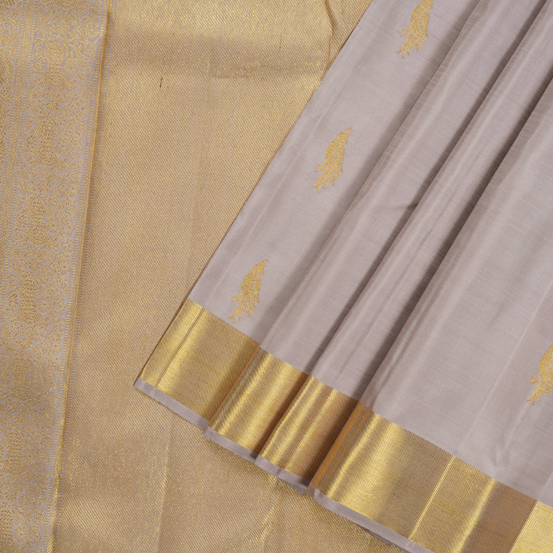 Hayagrivas Handloom Pure Kanjivaram Silk Saree in Understated Beige KBE286E6-1
