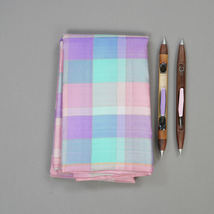 Hayagrivas Handloom Pure Kanjivaram Silk Saree Dreamlike Multi Colour Checks KBE289E1-1