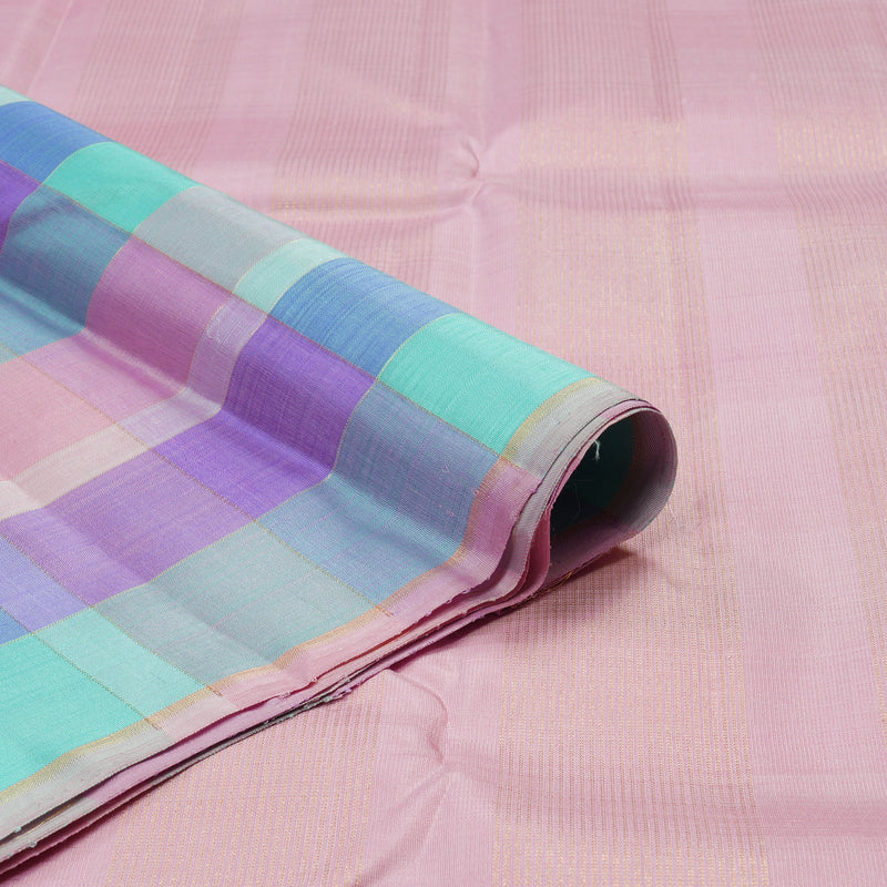 Hayagrivas Handloom Pure Kanjivaram Silk Saree Dreamlike Multi Colour Checks KBE289E1-1