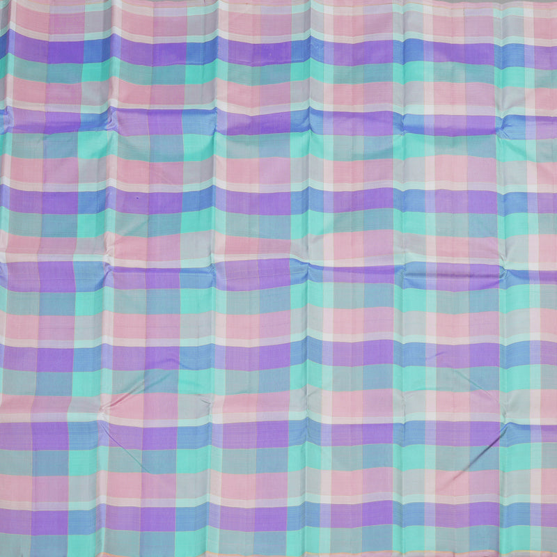 Hayagrivas Handloom Pure Kanjivaram Silk Saree Dreamlike Multi Colour Checks KBE289E1-1