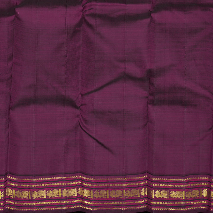 Hayagrivas Light Baby Pink Handloom Kanjivaram Silk Saree with Dark Purple Border KBE28D2-1