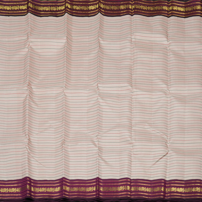 Hayagrivas Light Baby Pink Handloom Kanjivaram Silk Saree with Dark Purple Border KBE28D2-1