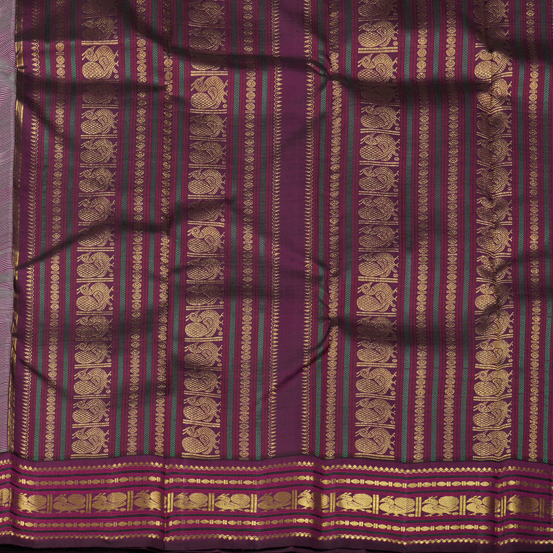 Hayagrivas Light Baby Pink Handloom Kanjivaram Silk Saree with Dark Purple Border KBE28D2-1