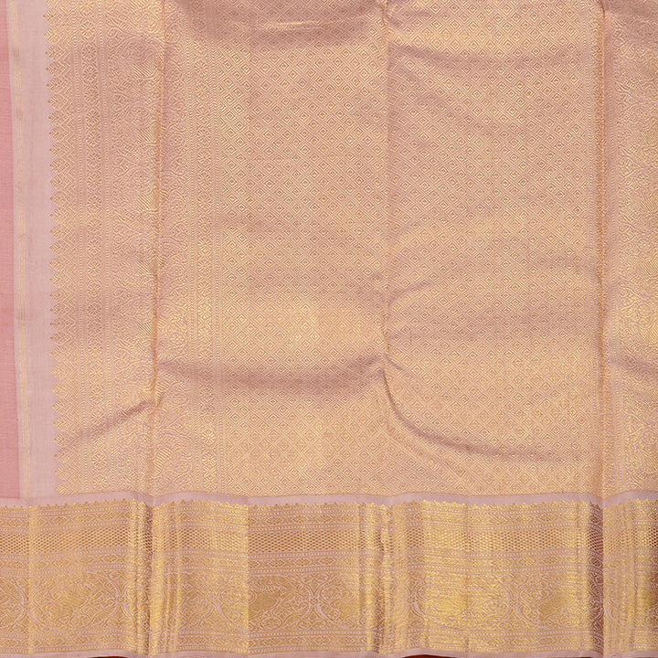Hayagrivas Red Handloom Kanjivaram Silk Saree with Baby Pink Border KBE28D4-2